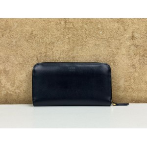 FENDI 7M0210 MONSTER EYES ZIP AROUND LEATHER WALLET